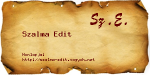 Szalma Edit névjegykártya